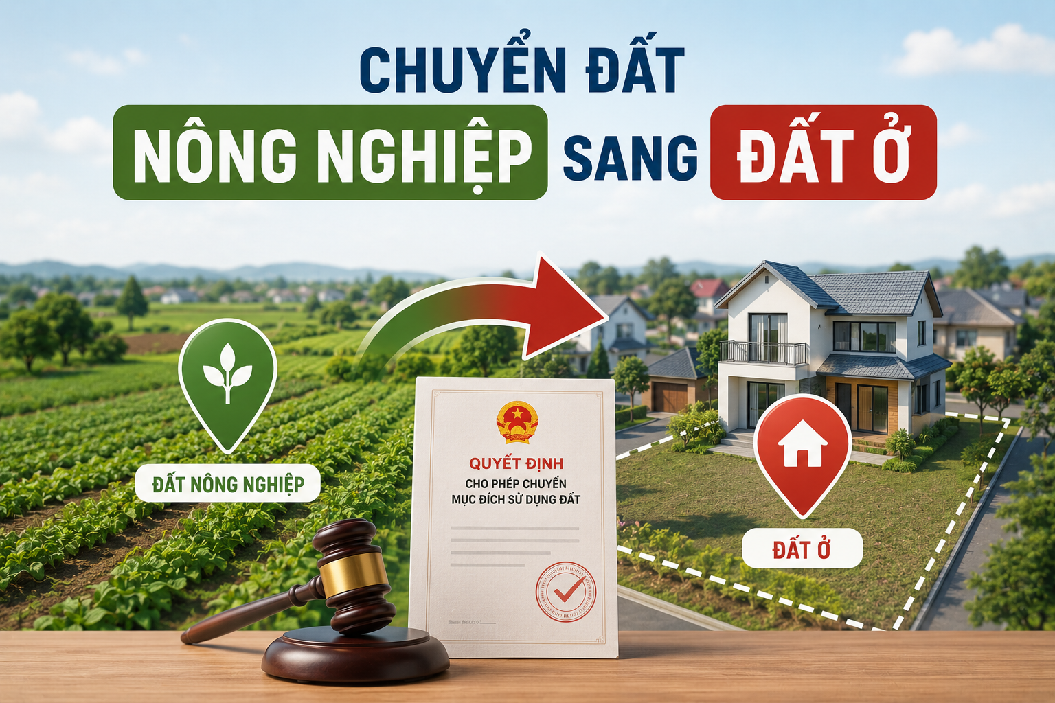 Dịch vụ chuyển đất nông nghiệp sang đất ở