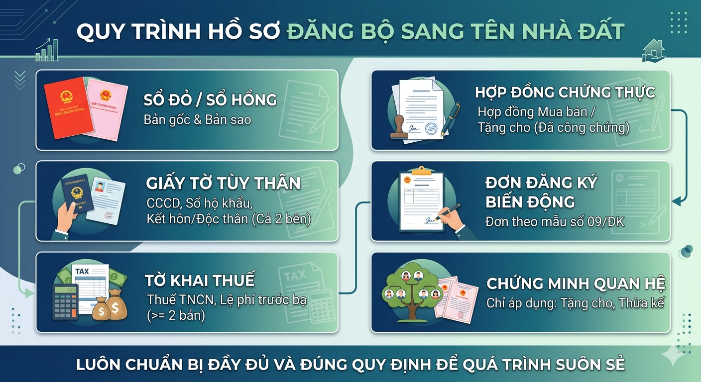 Hồ sơ đăng bộ nhà đất gồm những gì