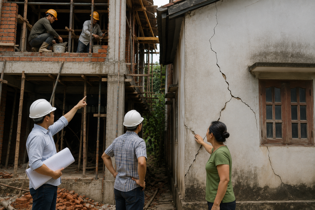 Xây nhà làm nứt nhà hàng xóm