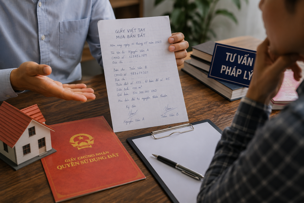 Sang tên bằng giấy viết tay